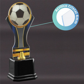 Troféu Acrílico Bola de Futebol 26cm