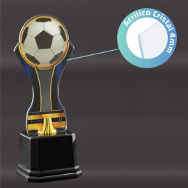 Troféu Acrílico Bola de Futebol 23cm