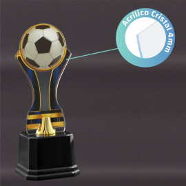 Troféu Acrílico Bola de Futebol 20cm