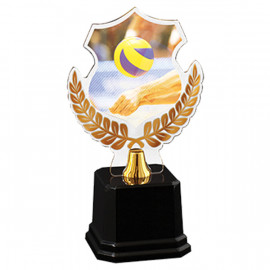 Troféu Acrílico Brasão Voleibol 21cm