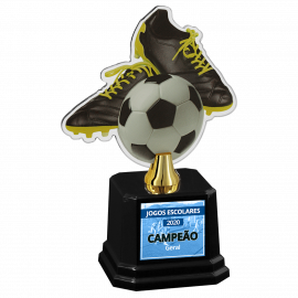 Troféu Acrílico Cristal Futebol 19cm