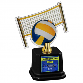 Troféu Acrílico Cristal Voleibol 18cm