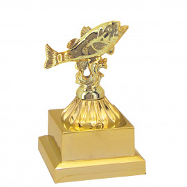 Troféu de Pesca Base Dourada 13cm